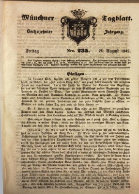 Münchener Tagblatt Freitag 26. August 1842