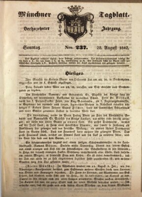 Münchener Tagblatt Sonntag 28. August 1842