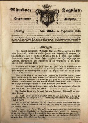 Münchener Tagblatt Montag 5. September 1842