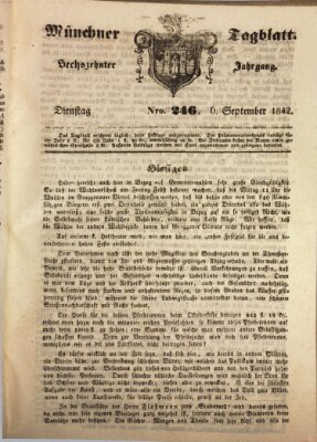 Münchener Tagblatt Dienstag 6. September 1842