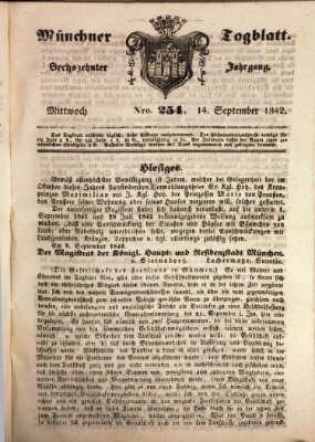 Münchener Tagblatt Mittwoch 14. September 1842