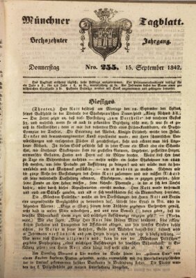 Münchener Tagblatt Donnerstag 15. September 1842