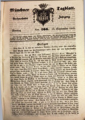 Münchener Tagblatt Montag 26. September 1842