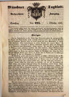 Münchener Tagblatt Samstag 1. Oktober 1842