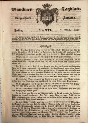 Münchener Tagblatt Freitag 7. Oktober 1842