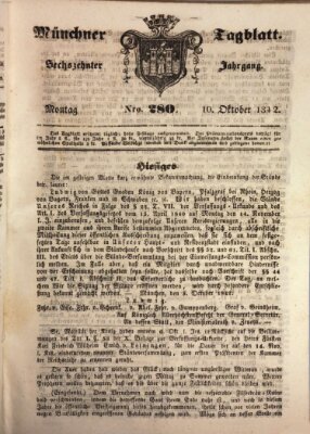 Münchener Tagblatt Montag 10. Oktober 1842