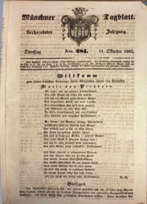 Münchener Tagblatt Dienstag 11. Oktober 1842