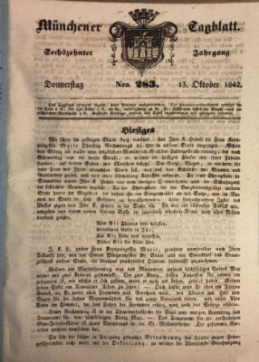 Münchener Tagblatt Donnerstag 13. Oktober 1842