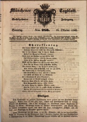 Münchener Tagblatt Sonntag 16. Oktober 1842