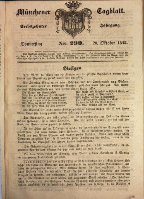 Münchener Tagblatt Donnerstag 20. Oktober 1842