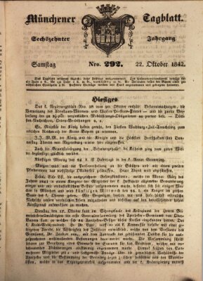 Münchener Tagblatt Samstag 22. Oktober 1842