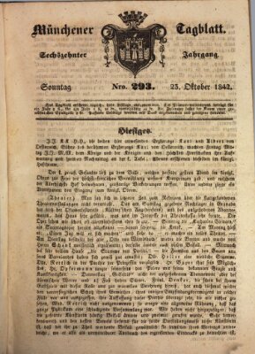 Münchener Tagblatt Sonntag 23. Oktober 1842