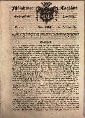 Münchener Tagblatt Montag 24. Oktober 1842