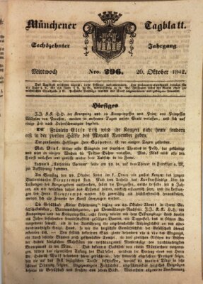 Münchener Tagblatt Mittwoch 26. Oktober 1842