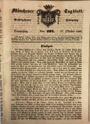 Münchener Tagblatt Donnerstag 27. Oktober 1842