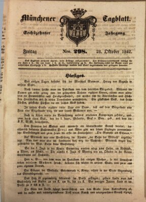 Münchener Tagblatt Freitag 28. Oktober 1842