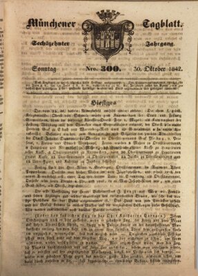 Münchener Tagblatt Sonntag 30. Oktober 1842