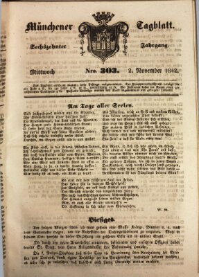 Münchener Tagblatt Mittwoch 2. November 1842