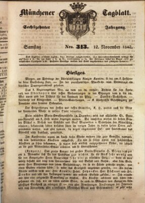 Münchener Tagblatt Samstag 12. November 1842