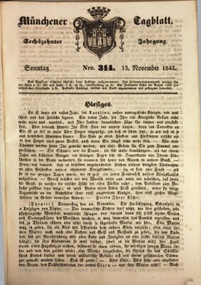 Münchener Tagblatt Sonntag 13. November 1842