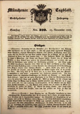 Münchener Tagblatt Samstag 19. November 1842