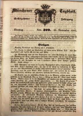 Münchener Tagblatt Montag 28. November 1842