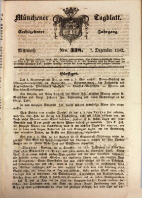 Münchener Tagblatt Mittwoch 7. Dezember 1842