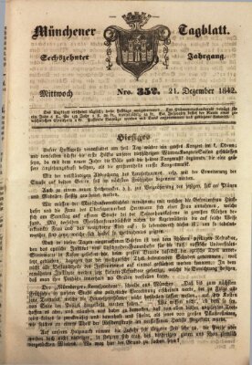 Münchener Tagblatt Mittwoch 21. Dezember 1842