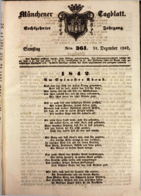 Münchener Tagblatt Samstag 31. Dezember 1842