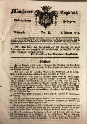 Münchener Tagblatt Mittwoch 4. Januar 1843