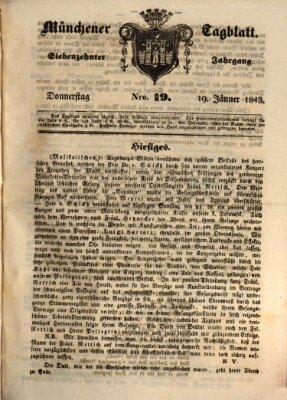 Münchener Tagblatt Donnerstag 19. Januar 1843