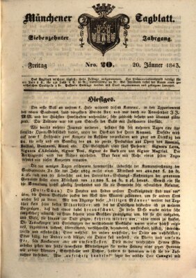 Münchener Tagblatt Freitag 20. Januar 1843