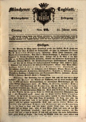 Münchener Tagblatt Sonntag 22. Januar 1843