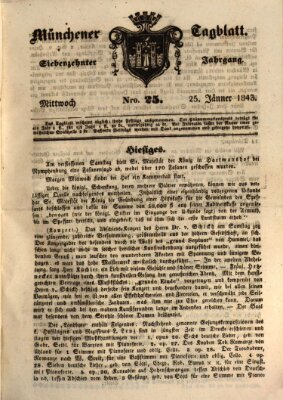 Münchener Tagblatt Mittwoch 25. Januar 1843