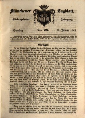 Münchener Tagblatt Samstag 28. Januar 1843