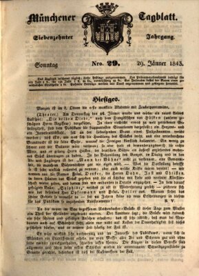 Münchener Tagblatt Sonntag 29. Januar 1843