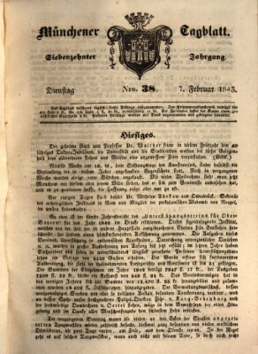 Münchener Tagblatt Dienstag 7. Februar 1843