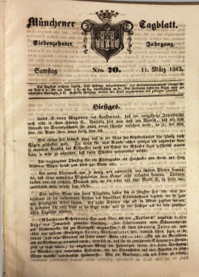 Münchener Tagblatt Samstag 11. März 1843