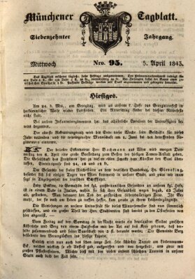 Münchener Tagblatt Mittwoch 5. April 1843