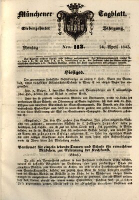 Münchener Tagblatt Montag 24. April 1843