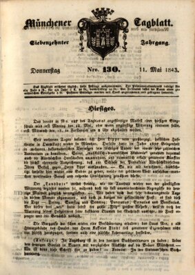 Münchener Tagblatt Donnerstag 11. Mai 1843