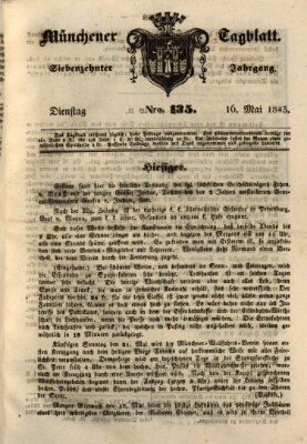 Münchener Tagblatt Dienstag 16. Mai 1843