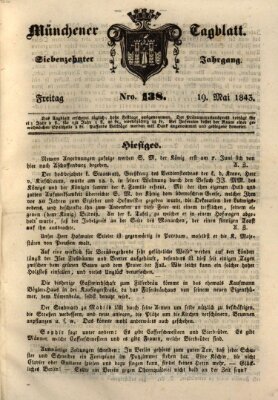 Münchener Tagblatt Freitag 19. Mai 1843