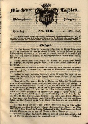 Münchener Tagblatt Sonntag 21. Mai 1843