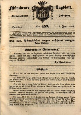 Münchener Tagblatt Samstag 3. Juni 1843