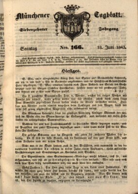 Münchener Tagblatt Sonntag 18. Juni 1843