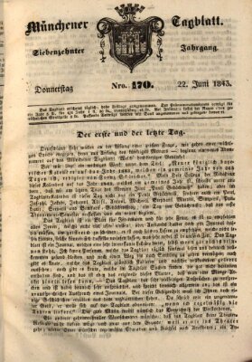 Münchener Tagblatt Mittwoch 22. Juni 1842