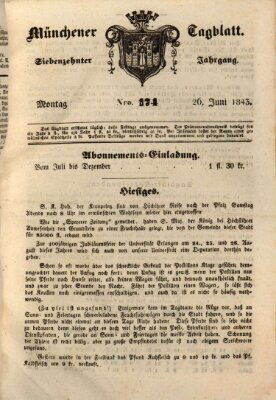 Münchener Tagblatt Montag 26. Juni 1843