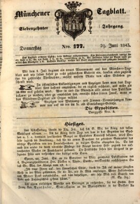 Münchener Tagblatt Donnerstag 29. Juni 1843