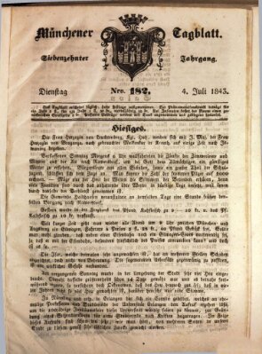 Münchener Tagblatt Dienstag 4. Juli 1843